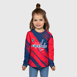 Лонгслив детский Вашингтон Кэпиталз - бырзги красок, цвет: 3D-принт — фото 2