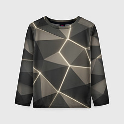Детский лонгслив Серая объемная текстура с гранями