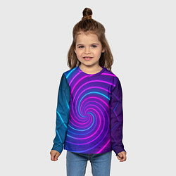 Лонгслив детский Сине-фиолетовая спираль, цвет: 3D-принт — фото 2