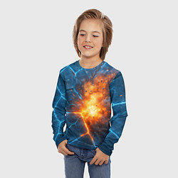 Лонгслив детский Взрыв из объемных плит, цвет: 3D-принт — фото 2