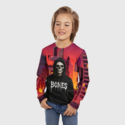 Лонгслив детский Bones скелет, цвет: 3D-принт — фото 2