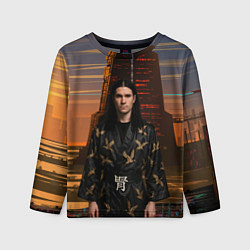 Детский лонгслив Bones в халате с журавлями