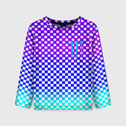 Детский лонгслив Monster шахматная клетка градиент