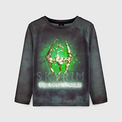 Детский лонгслив Skyrim gold logo Dragonborn