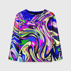 Детский лонгслив Абстракция пластика синий