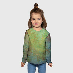 Лонгслив детский Абстракция - green oil stain, цвет: 3D-принт — фото 2