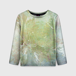 Лонгслив детский Абстракция - white waves on green background, цвет: 3D-принт