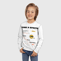 Лонгслив детский Work в крипте - мем биржа, цвет: 3D-принт — фото 2