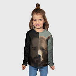 Лонгслив детский Человек-медведь, цвет: 3D-принт — фото 2