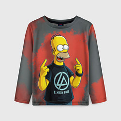 Детский лонгслив Гомер в футболке Linkin Park
