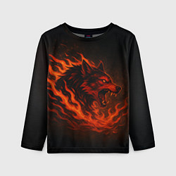 Лонгслив детский Инфернальный волк, цвет: 3D-принт
