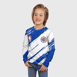 Лонгслив детский Клипперс - синяя краска, цвет: 3D-принт — фото 2