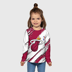 Лонгслив детский Майами Хит - линии с потертостями, цвет: 3D-принт — фото 2