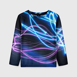 Лонгслив детский Неоновая абстракция на темном, цвет: 3D-принт