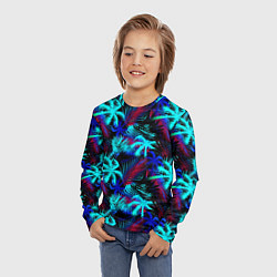 Лонгслив детский Palm blue light blue, цвет: 3D-принт — фото 2