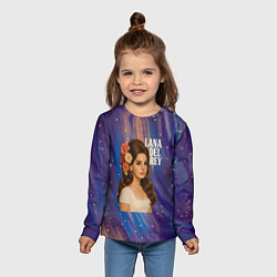 Лонгслив детский Lana Del Rey с цветами в волосах, цвет: 3D-принт — фото 2