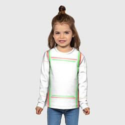Лонгслив детский Neon light green red, цвет: 3D-принт — фото 2