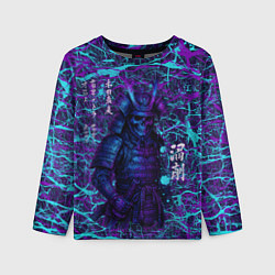 Лонгслив детский Призрак самурая - неновый арт, цвет: 3D-принт