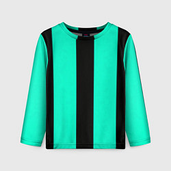 Детский лонгслив Color light blue white line