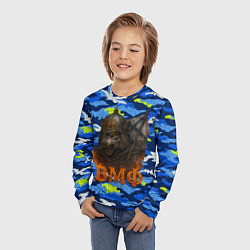 Лонгслив детский ВМФ злой медведь в шлеме, цвет: 3D-принт — фото 2