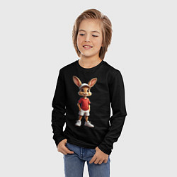 Лонгслив детский Милый заяц в белых шортах, цвет: 3D-принт — фото 2