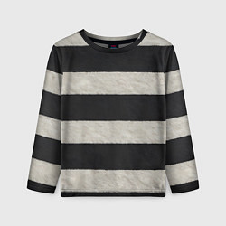Детский лонгслив Текстурные черно-белые полосы