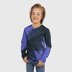 Лонгслив детский Абстрактная текстура в синем, цвет: 3D-принт — фото 2