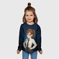 Лонгслив детский Сиратори Айра школьница, цвет: 3D-принт — фото 2
