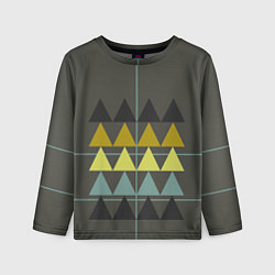 Лонгслив детский Абстрактный лес, геометрический с однотоном, цвет: 3D-принт
