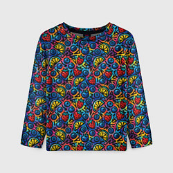 Лонгслив детский Тропические ягоды и фрукты паттерн, цвет: 3D-принт