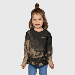 Лонгслив детский Dream on тёмно-коричневый, цвет: 3D-принт — фото 2