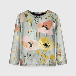 Лонгслив детский Цветы и цветочки, цвет: 3D-принт