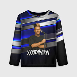 Детский лонгслив XXXTentacion с микрофоном довольный