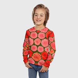 Лонгслив детский Цветочная поляна паттерн, цвет: 3D-принт — фото 2