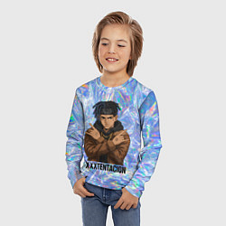 Лонгслив детский XXXTentacion - скрещенные руки, цвет: 3D-принт — фото 2