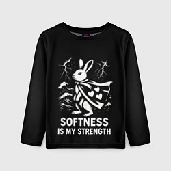 Детский лонгслив Заяц герой - сила в мягкости
