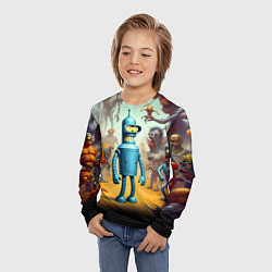 Лонгслив детский Bender bending robot among the Monsters - ai art f, цвет: 3D-принт — фото 2