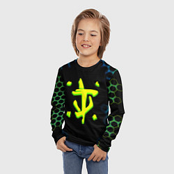 Лонгслив детский Doom соты кислотное лого, цвет: 3D-принт — фото 2
