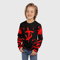 Лонгслив детский Doom geometry red steel, цвет: 3D-принт — фото 2