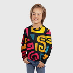 Лонгслив детский Яркая геометрия, цвет: 3D-принт — фото 2