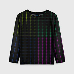 Детский лонгслив Color black multicolored stripes