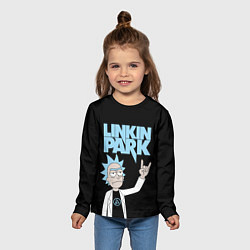 Лонгслив детский Linkin Park и Рик Санчес из Рик и Морти, цвет: 3D-принт — фото 2