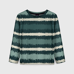 Лонгслив детский Полосы зигзагообразные зеленые, цвет: 3D-принт