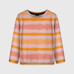 Детский лонгслив Полосы зигзагообразные оранжево-розовые