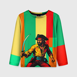 Лонгслив детский Пират поп-арт, цвет: 3D-принт