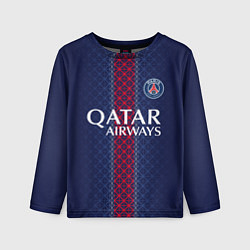 Лонгслив детский ПСЖ домашняя форма 25 26, цвет: 3D-принт