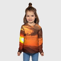 Лонгслив детский Закат на перевале актопрак, цвет: 3D-принт — фото 2