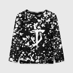 Лонгслив детский Дум белые брызги красок, цвет: 3D-принт