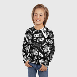 Лонгслив детский Retro gamer pattern, цвет: 3D-принт — фото 2