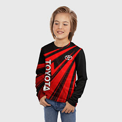 Лонгслив детский Тойота - красные полосы, цвет: 3D-принт — фото 2